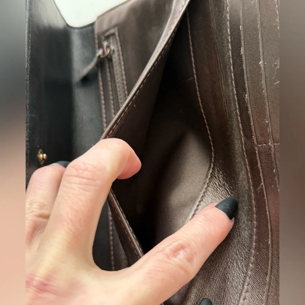 CHANEL Lambskin Embossed Camellia Large Gusset Flap Wallet w/Box, Card and Chain - Picture 13 of 16